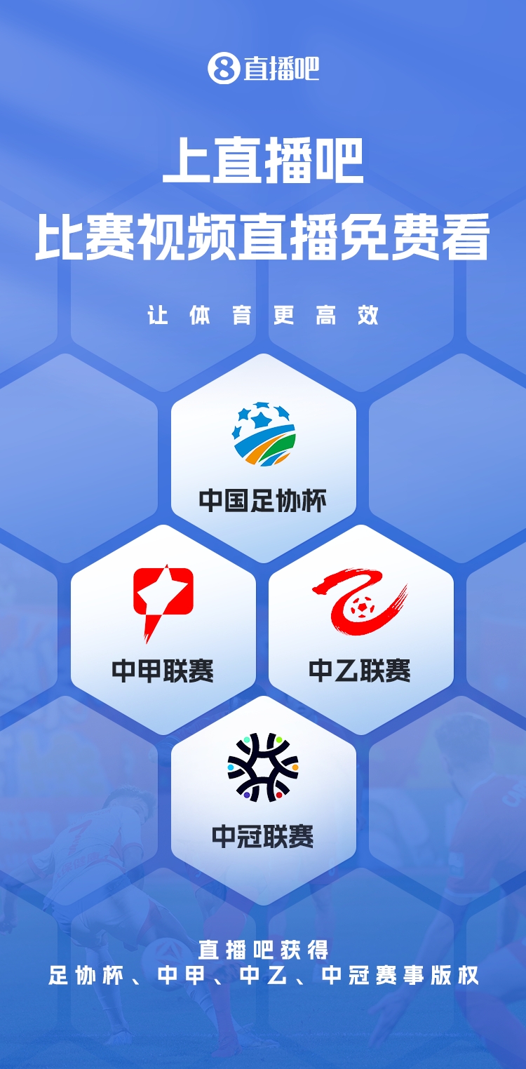 官宣！直播吧獲足協(xié)杯、中甲、中乙、中冠賽事版權(quán)，免費視頻直播